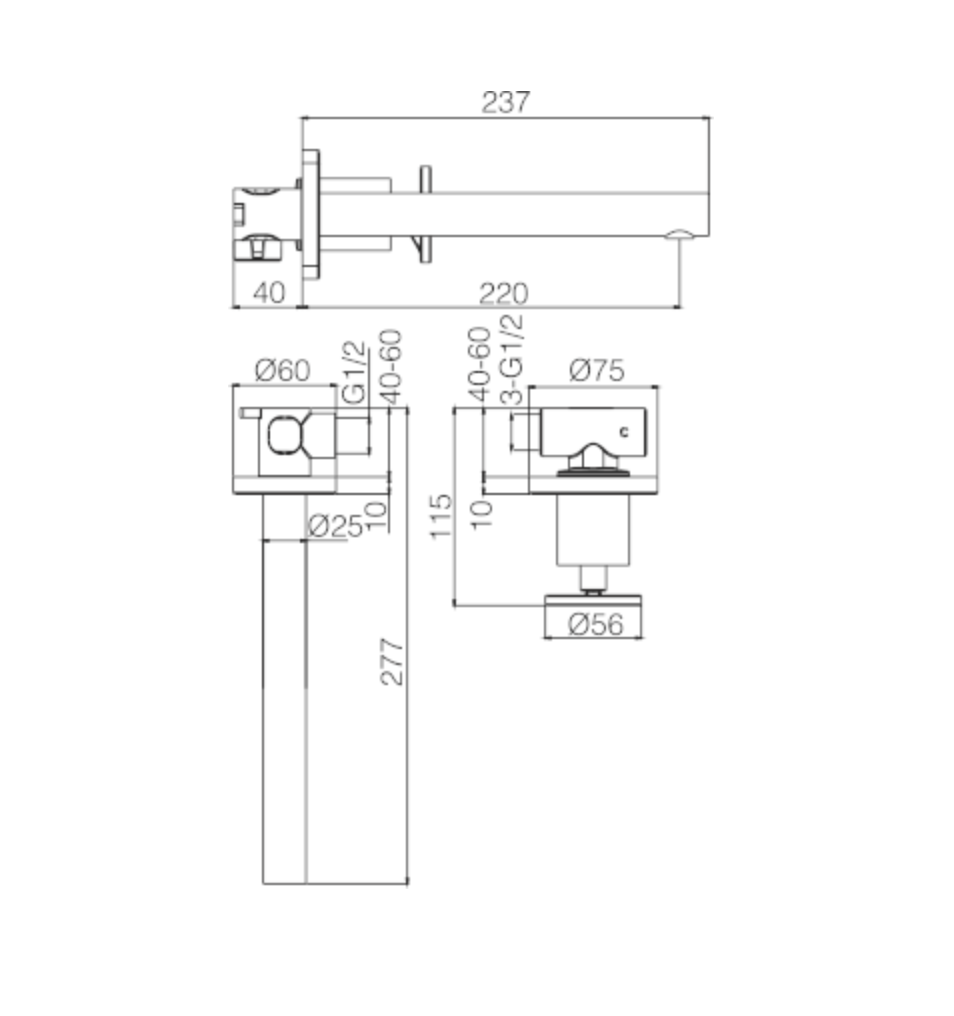 Olimpo brushed rose gold built-in sink taps by Imex 