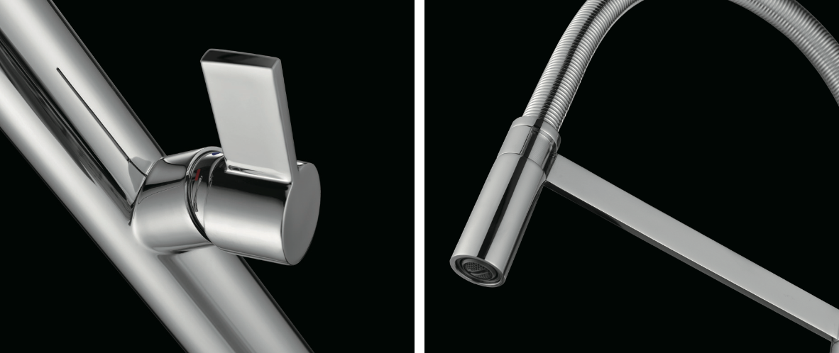 Imex Laos chrome flexible single-lever kitchen faucet