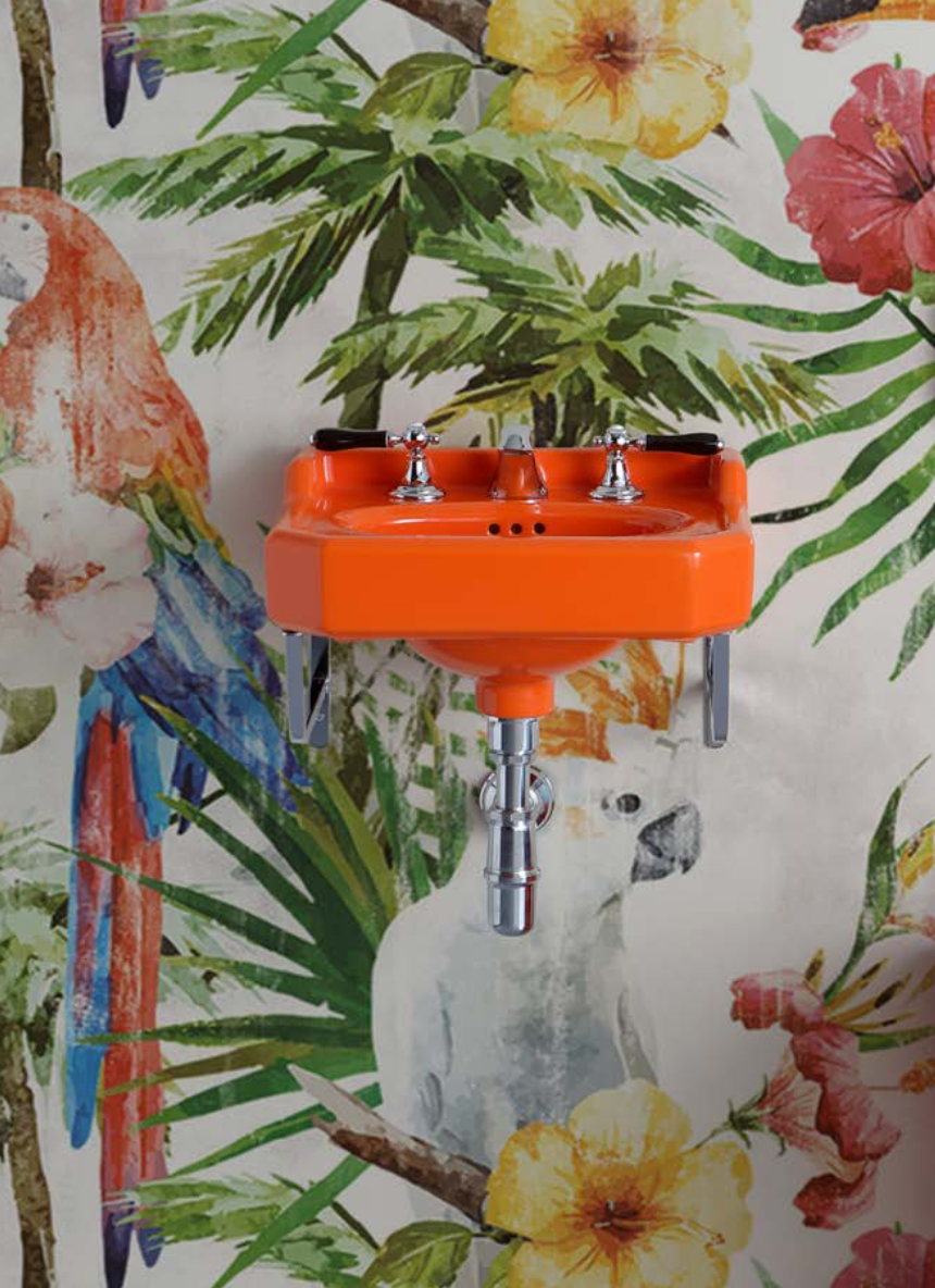 Small ceramic sink with metal supports Provence 700 by Balneo Toscia Classic style