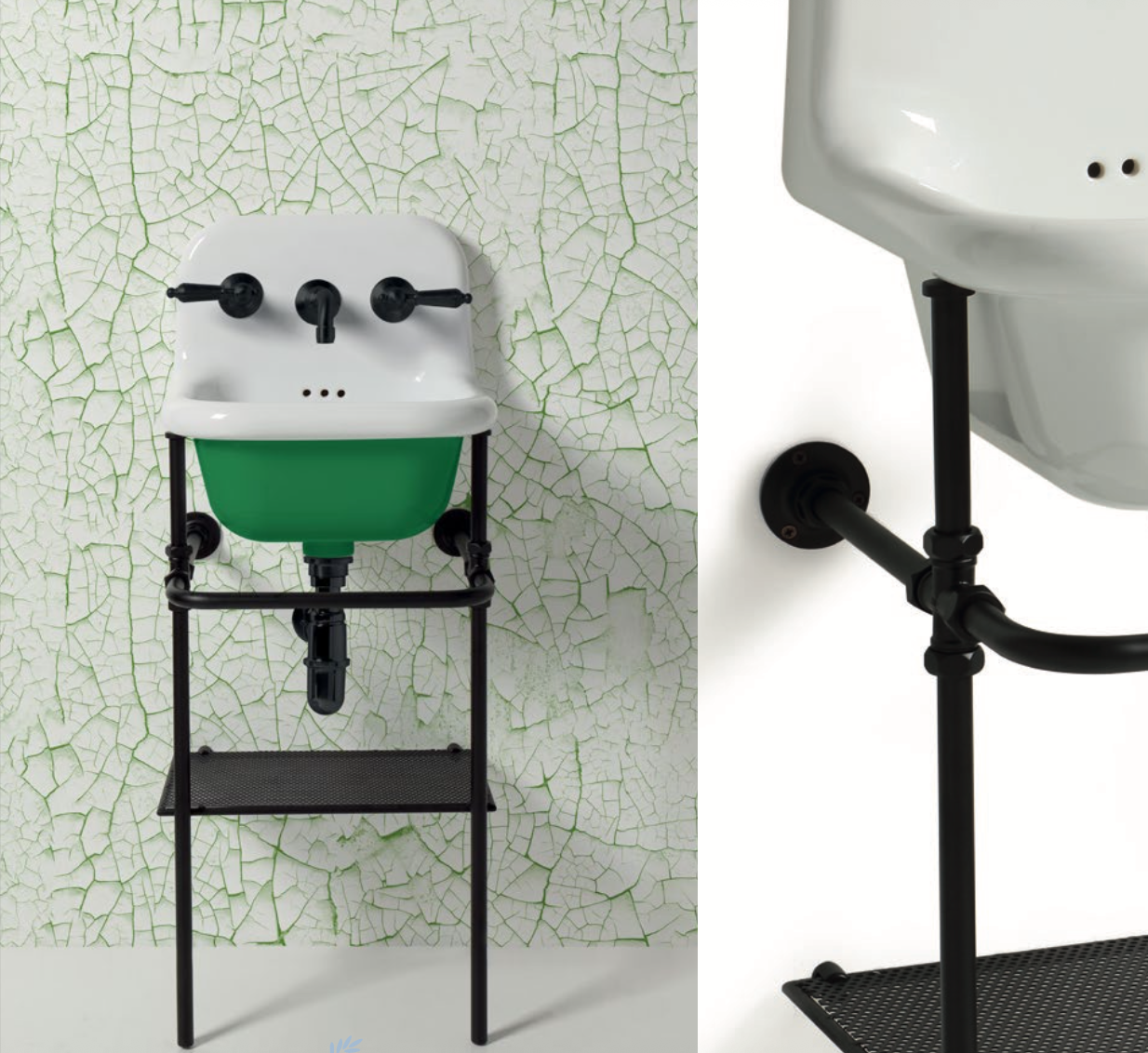 Small 42cm True Colors ceramic washbasin by Balneo Toscia Vintage style