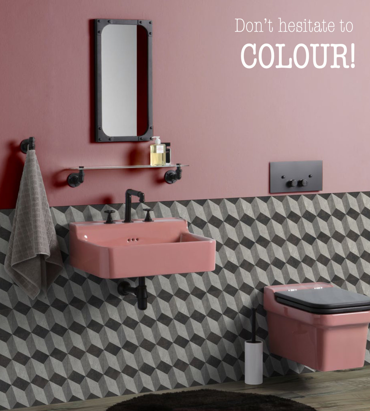 Industrialis suspended ceramic toilet by Balneo Toscia Industrial style