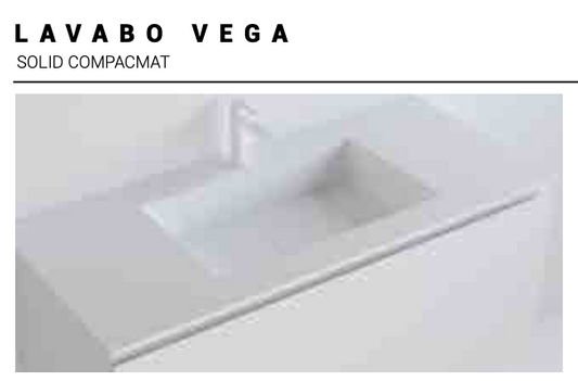Vega matte white countertop with inset sink for Maderó Atelier furniture