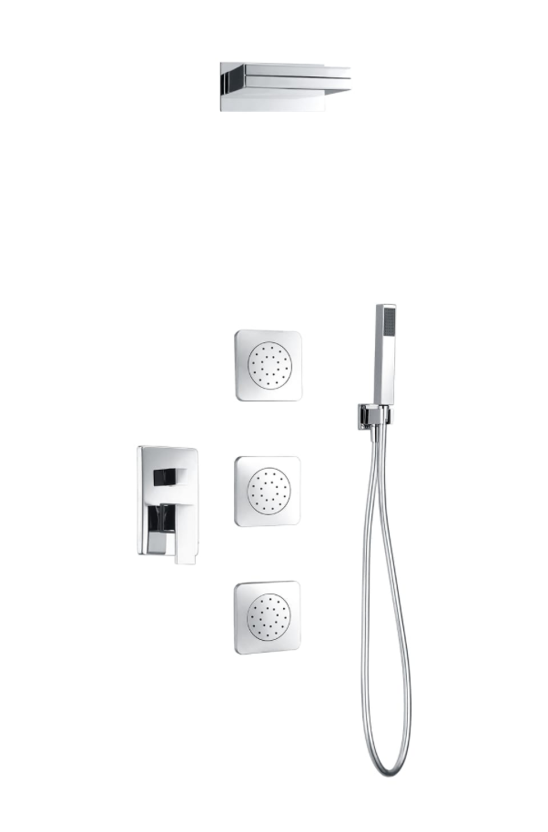 Conjunto ducha monomando empotrado cromado Formentera de Imex