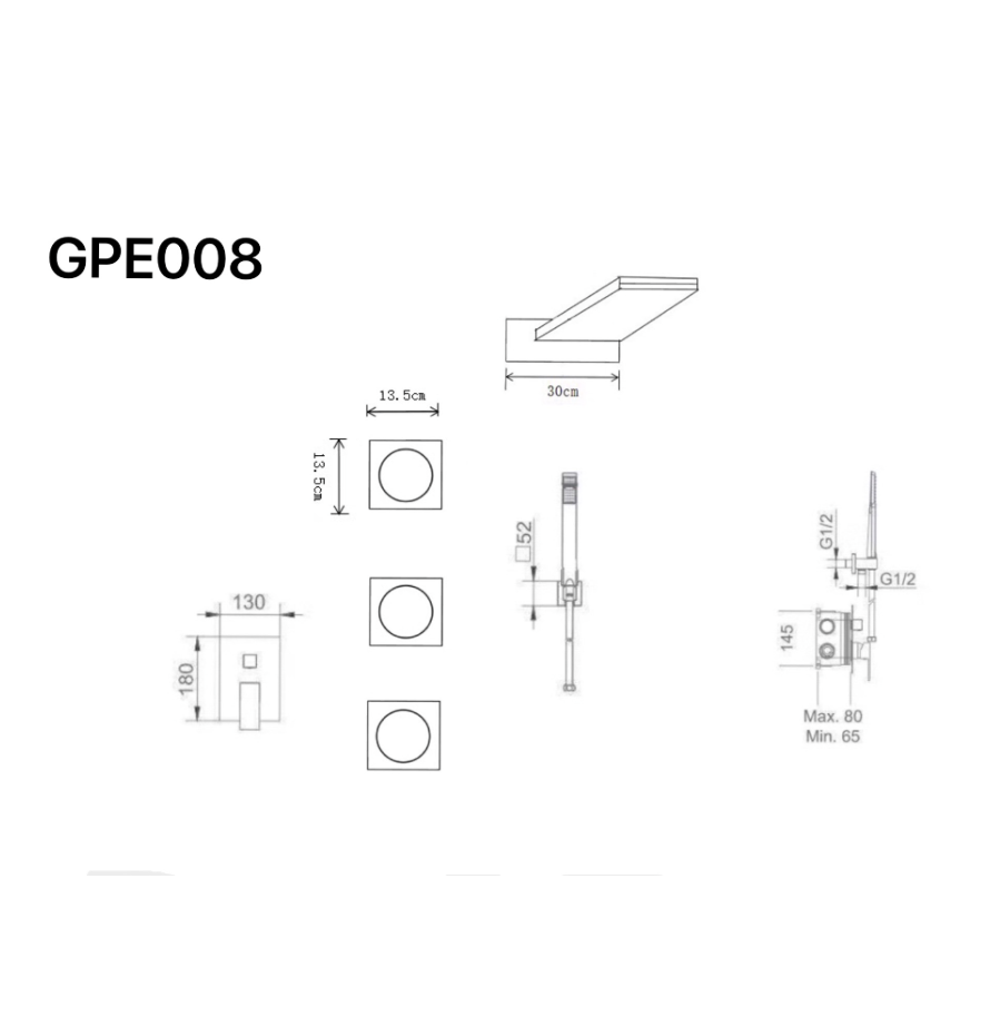 Conjunto ducha monomando empotrado cromado Formentera de Imex