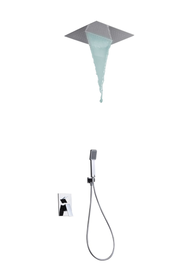 Conjunto ducha monomando empotrado cromado Malaga de Imex