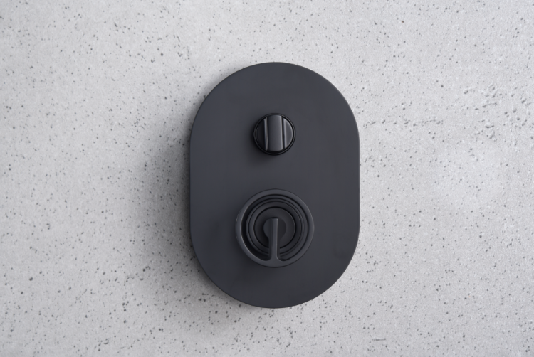 Vesuvio matt black concealed shower mixer 