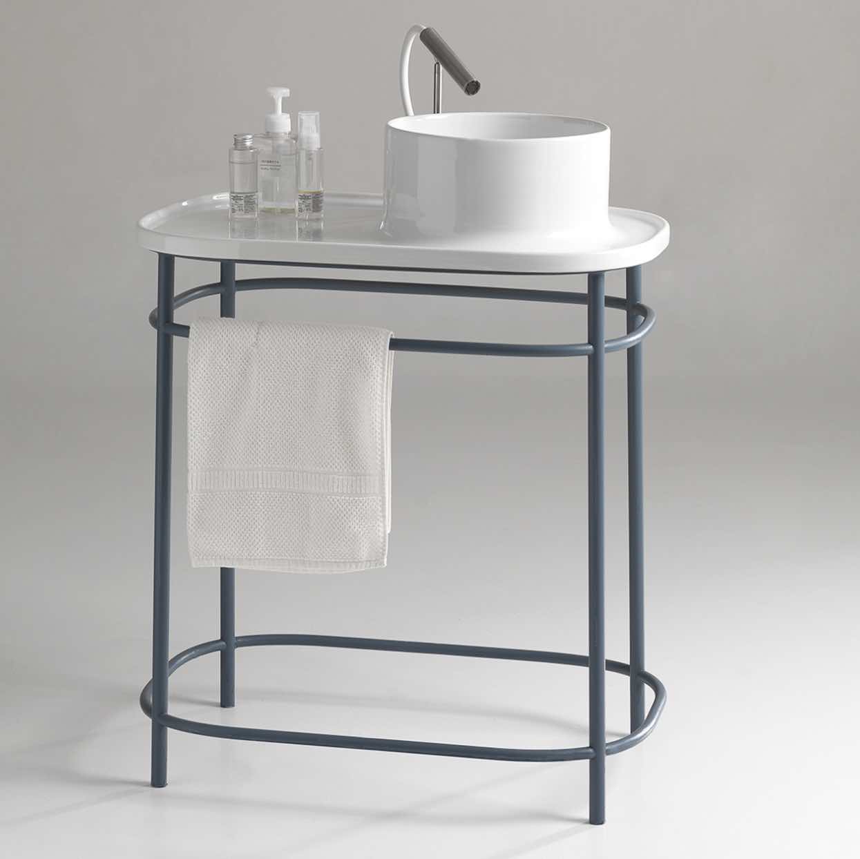 Lavabo Up 700 Cerámica 73cm con Pedestal Metálico Opcional - Balneo Toscia
