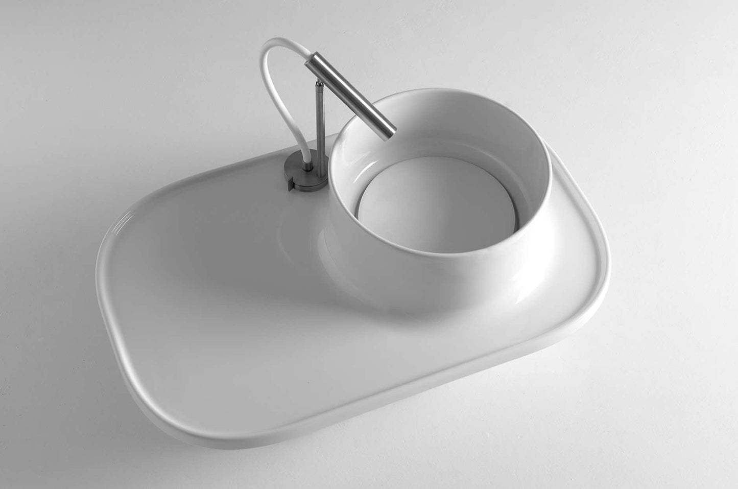 Lavabo Up 700 Cerámica 73cm con Pedestal Metálico Opcional - Balneo Toscia