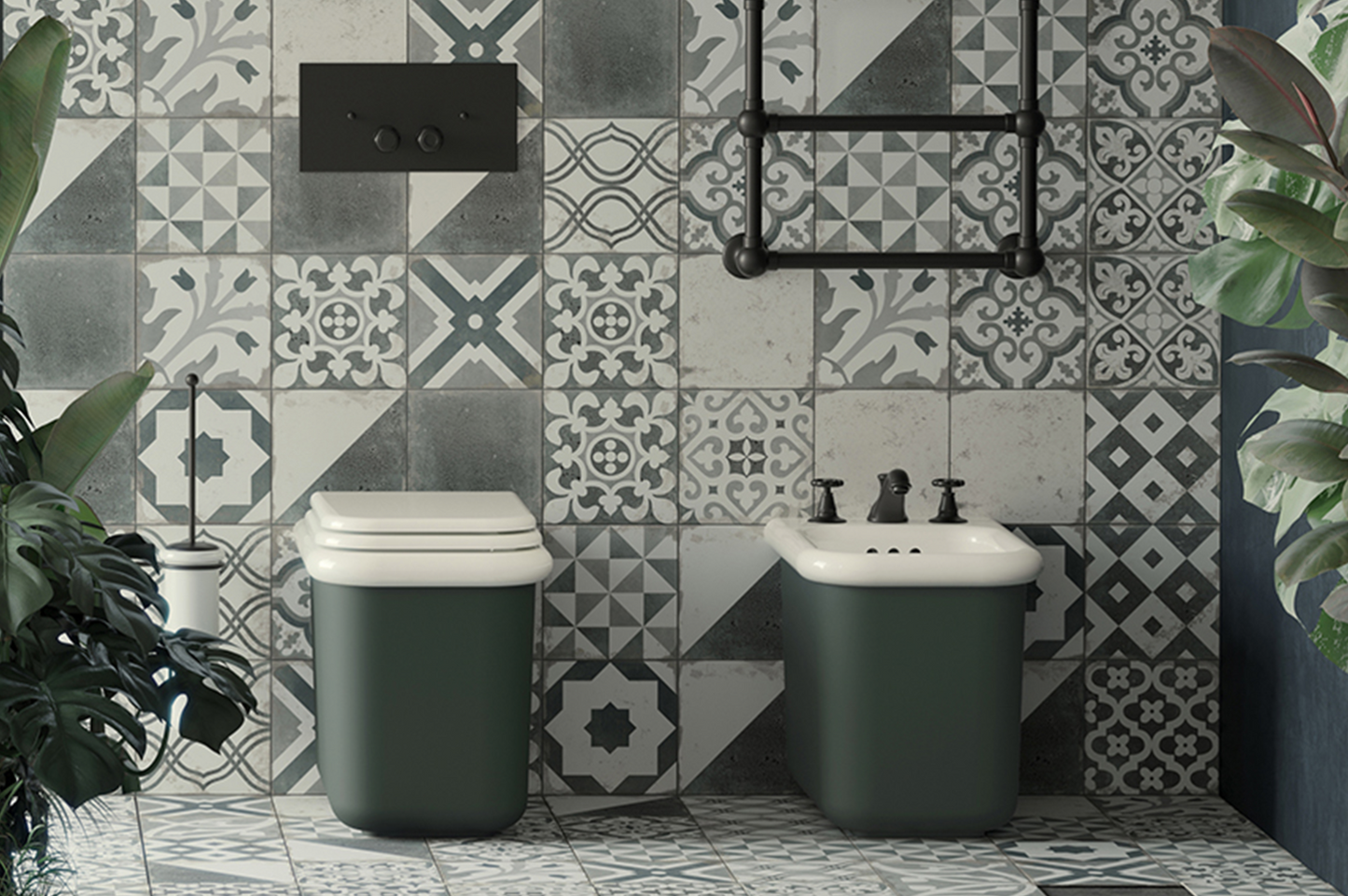 True Colors Lite floor-standing ceramic bidet by Balneo Toscia Vintage style