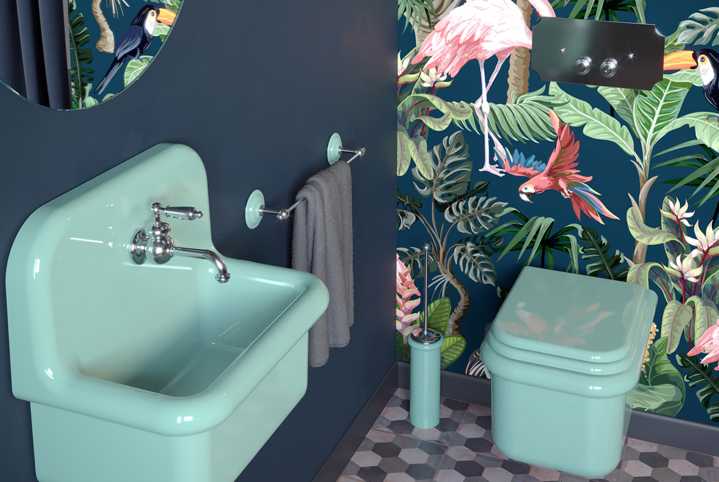 Toilette murale en céramique style vintage True Colors Lite