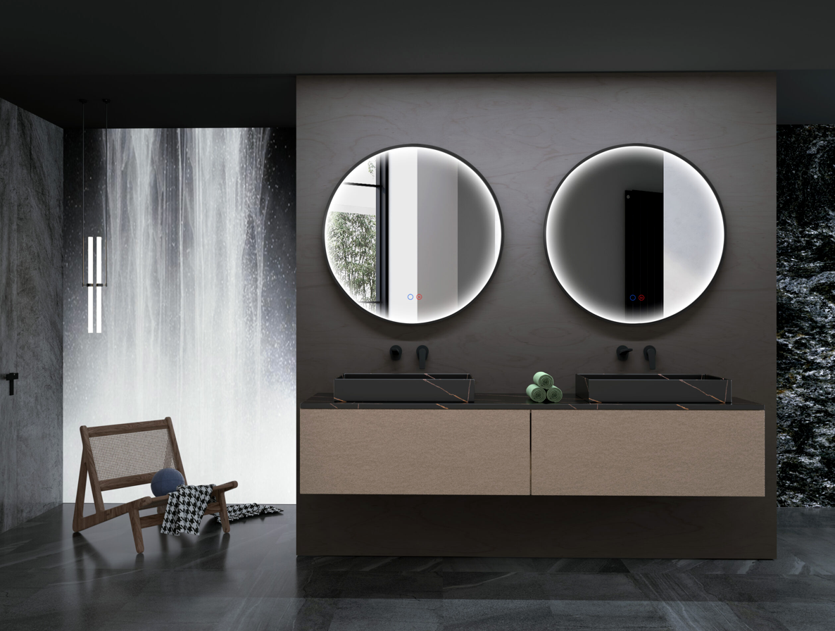 Round bathroom mirror integrated perimeter light Nepal by Ledimex NEW!