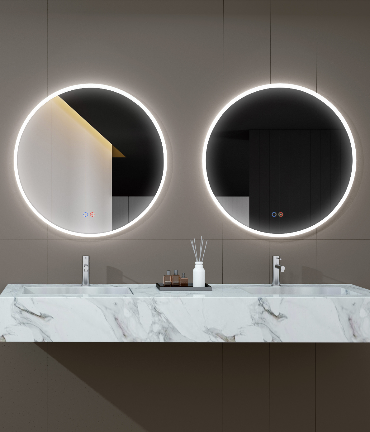 Round bathroom mirror illuminated frame Atenas by Ledimex