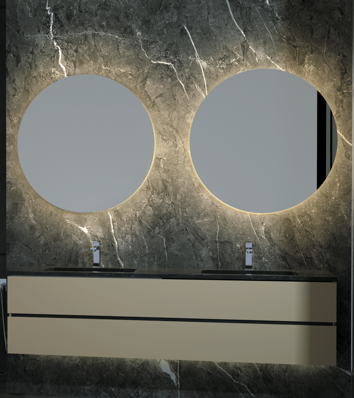 Espejo baño redondo retroiluminado Led Oporto de Ledimex