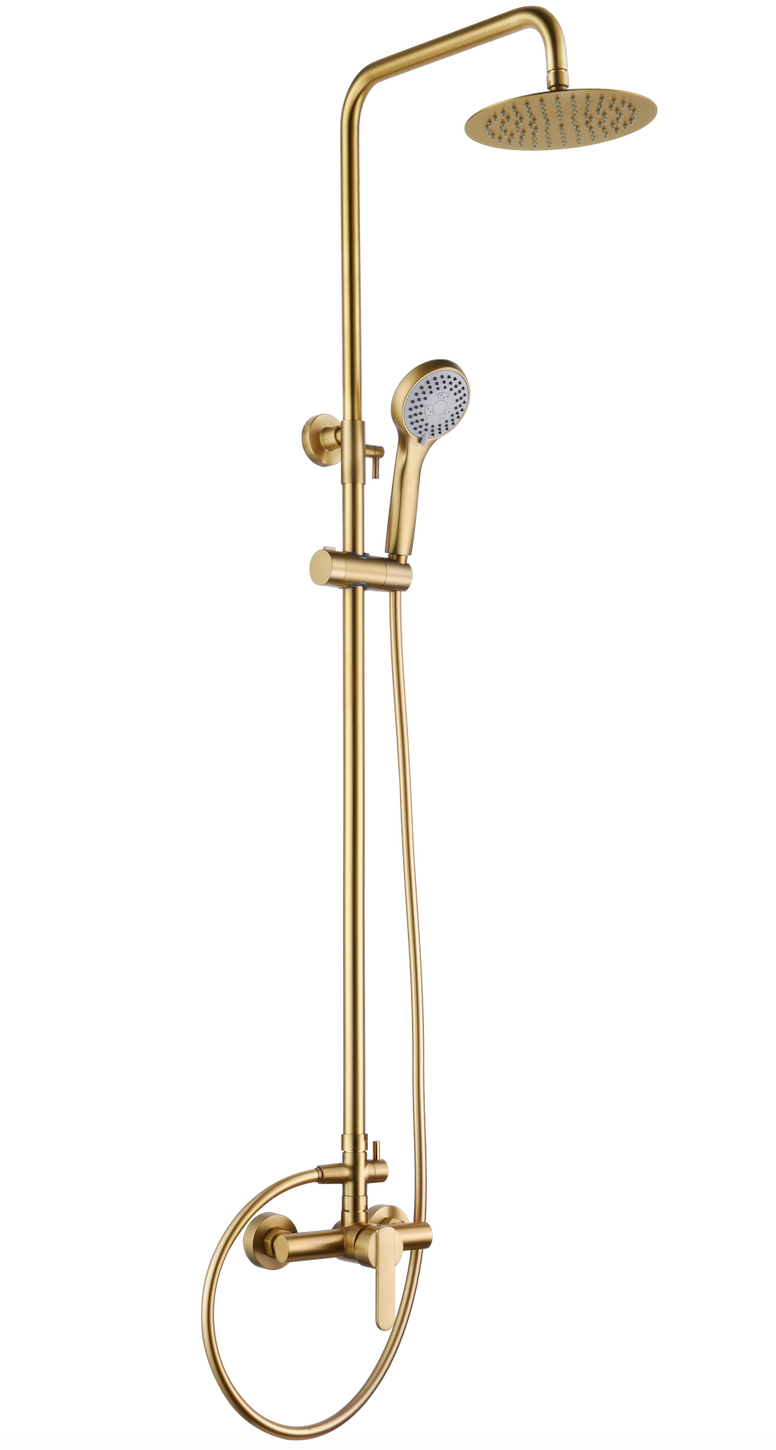 Imex Roma Brushed Gold Single Handle Shower Bar
