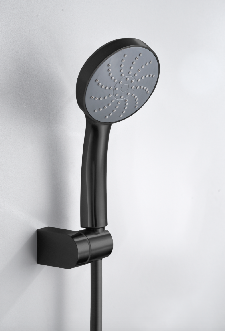 Matte black Roma bath and shower faucets by Imex