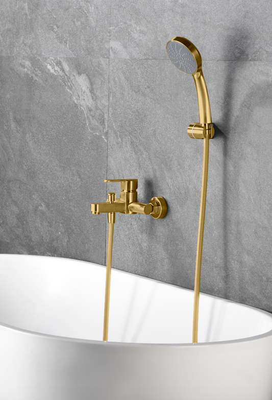 Imex Roma brushed gold bath and shower faucets