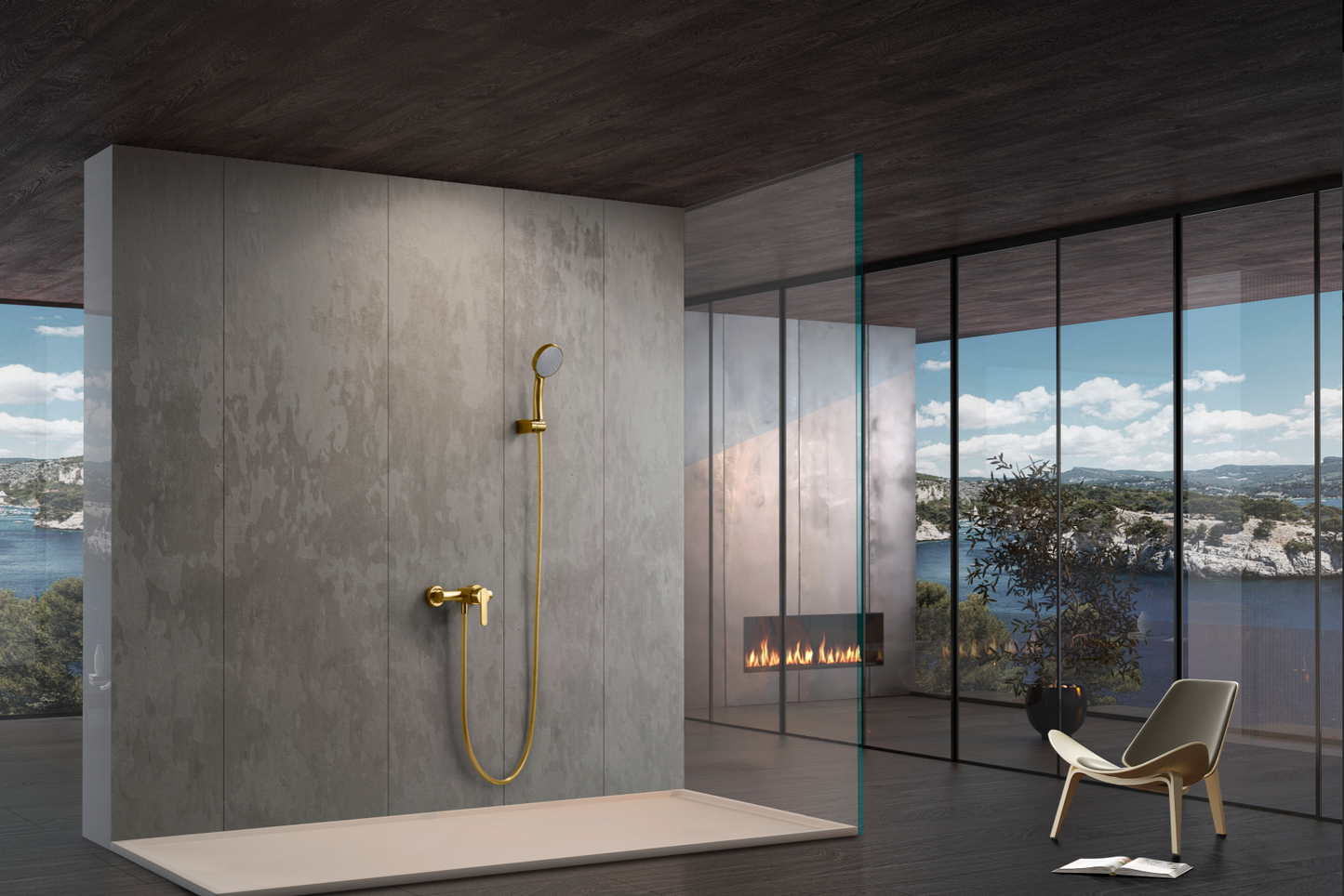 Imex Roma brushed gold single-lever shower faucet