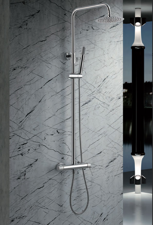 Imex Line chrome single-lever shower bar taps