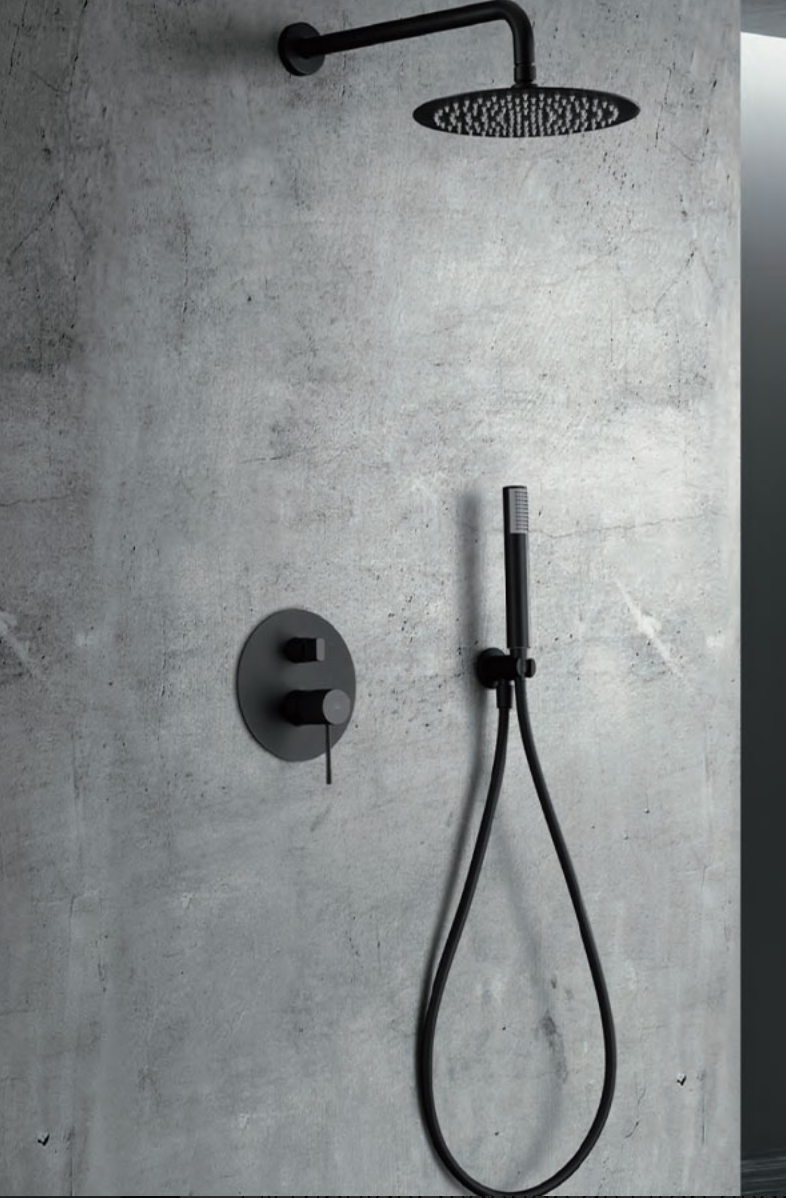 Imex Line matte black built-in single-lever shower set 