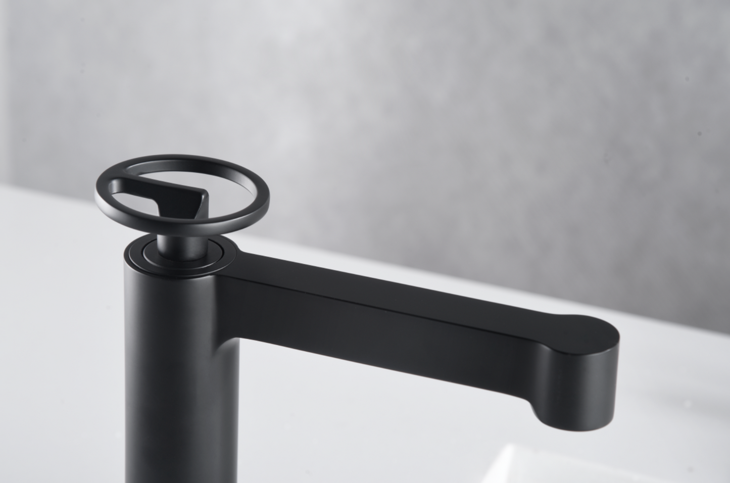 Olimpo matte black single-lever basin mixer taps by Imex 