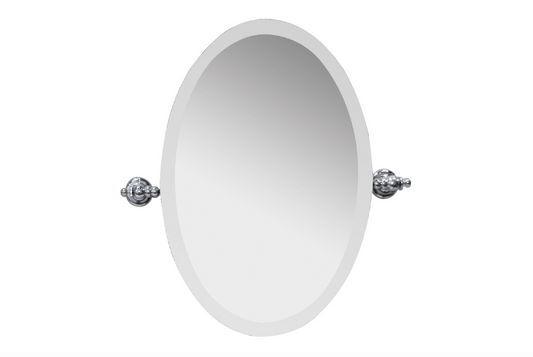 Classic style tilting oval bathroom mirror