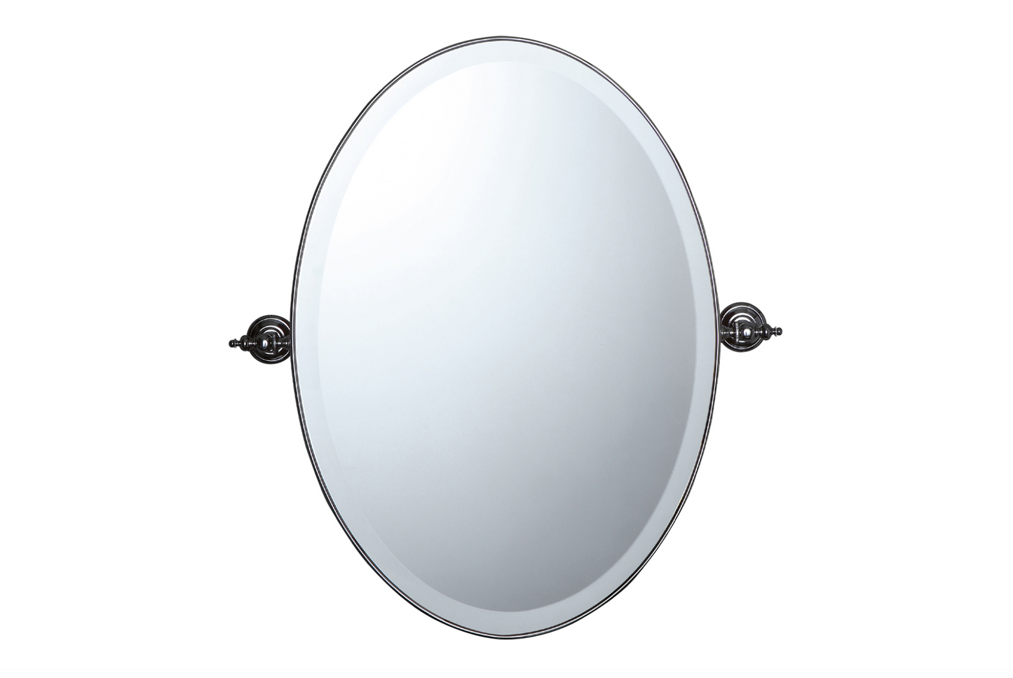 Tilting oval bathroom mirror with Classic style frame