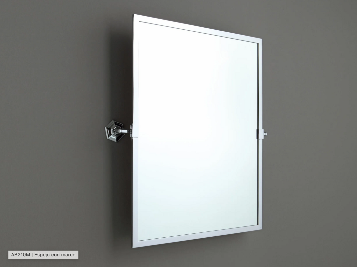 Miroir de salle de bain rectangulaire inclinable avec cadre de style Classique
