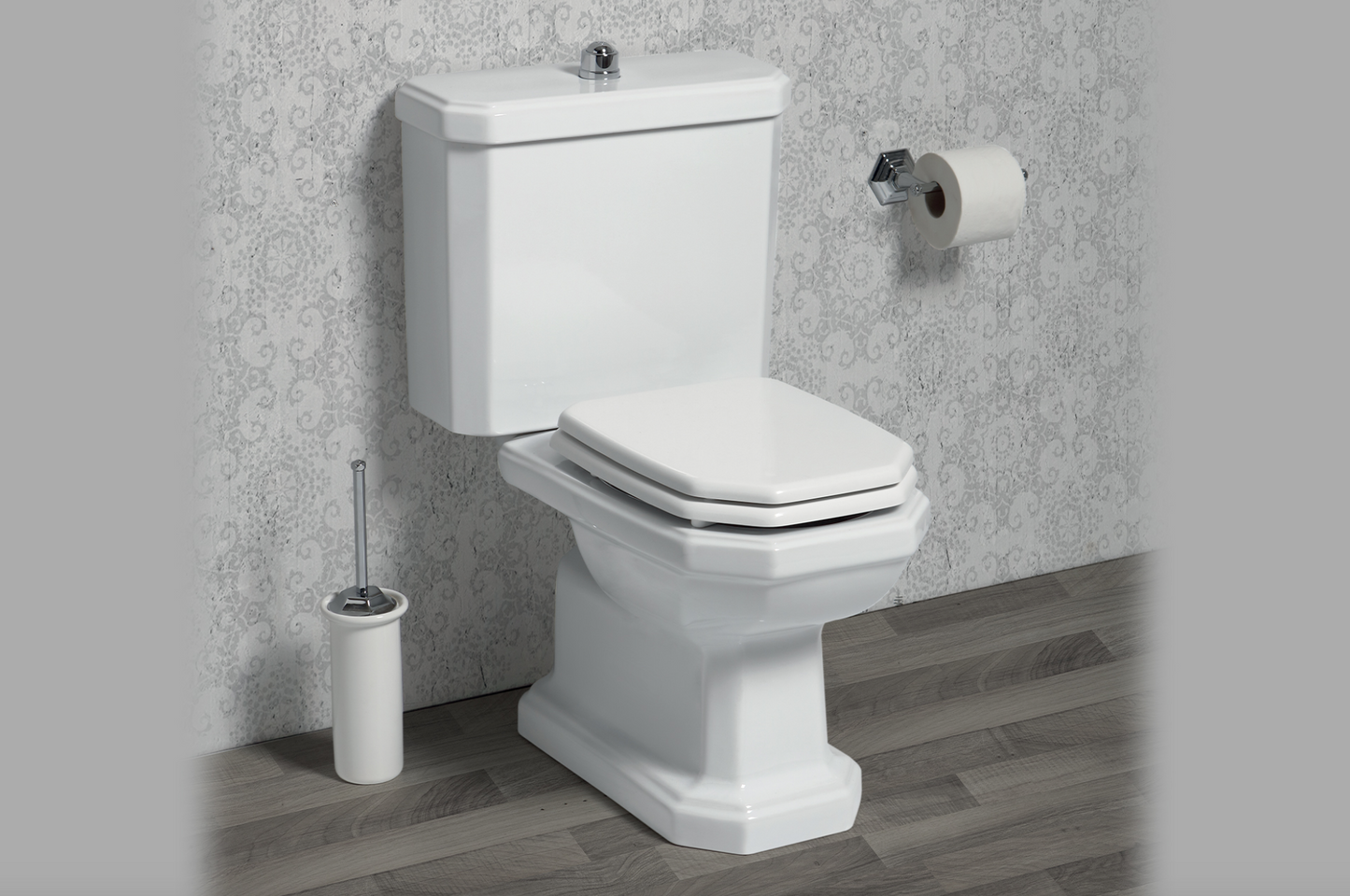 Floor-standing ceramic toilet with Provence 700 monobloc cistern by Balneo Toscia Classic style