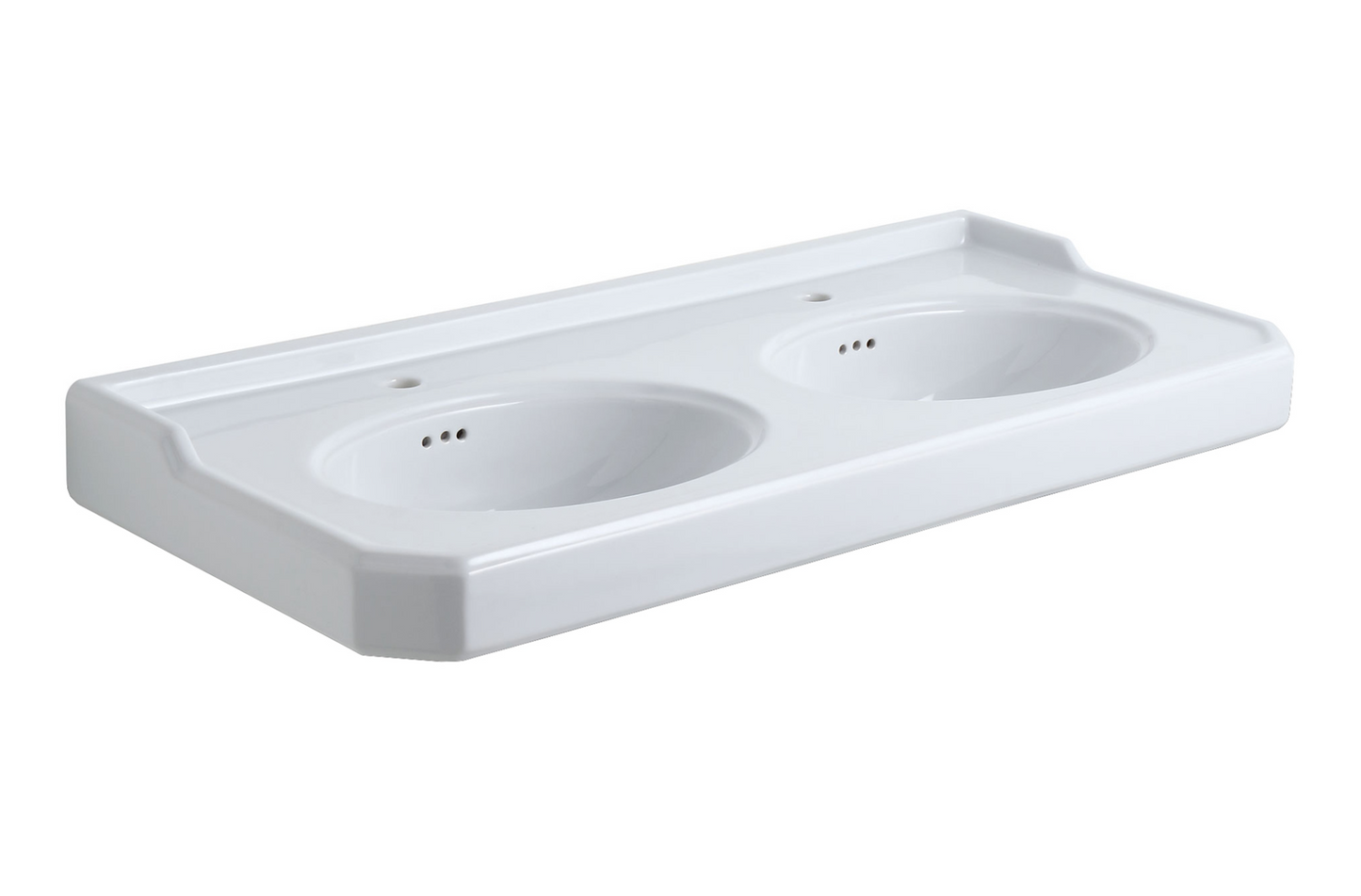Extra large double bowl ceramic washbasin with legs Provence 700 by Balneo Toscia Classic style