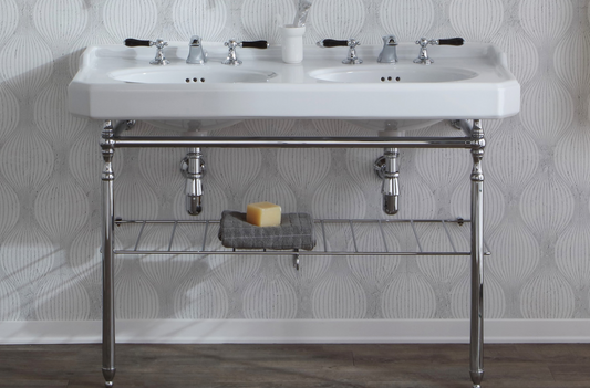 Très grande vasque double vasque en céramique avec pieds en métal Provence 700 par Balneo Toscia Style classique