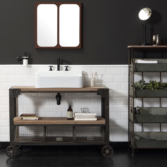 Industrialis 1 wooden bathroom cabinet by Balneo Toscia Industrial style