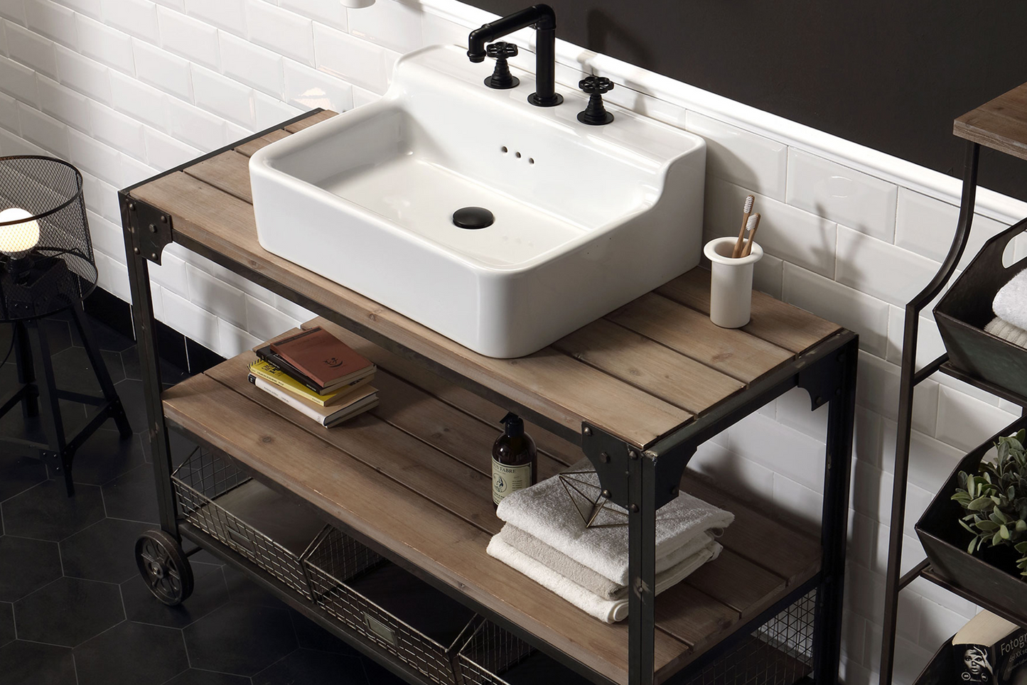 Meuble de salle de bain en bois Industrialis 1 de Balneo Toscia Style industriel