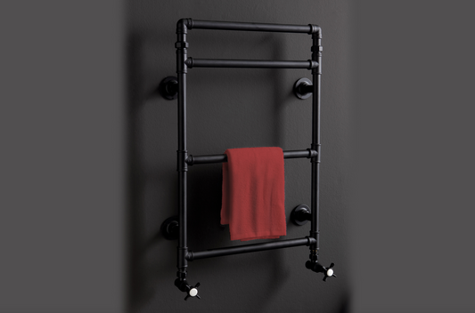 Industrialis 4-rail towel rail wall radiator in Industrial style