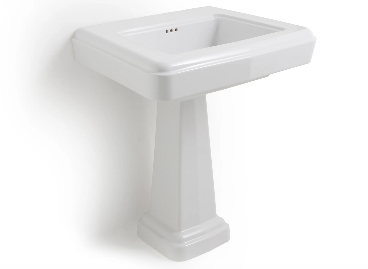 Medium ceramic washbasin with Fifties pedestal by Balneo Toscia Vintage style