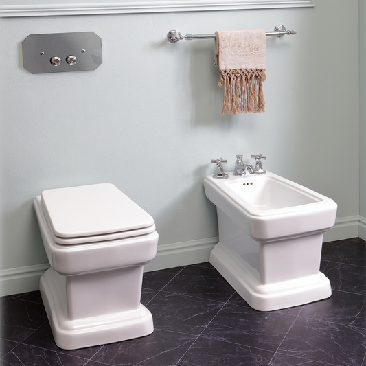 Vintage Fifties style ceramic floor bidet by Balneo Toscia