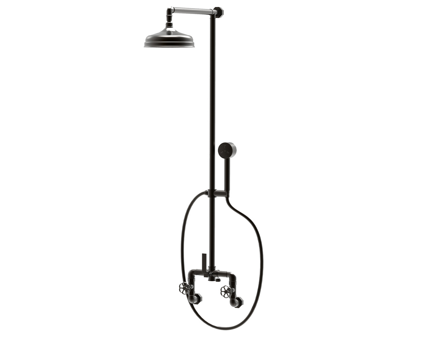 Balneo Toscia RD318 Industrial Style Wall Mounted Shower Faucet with Sprayer