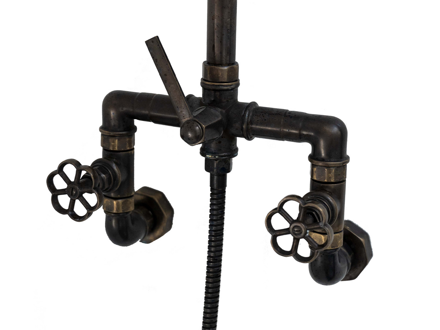 Balneo Toscia RD318 Industrial Style Wall Mounted Shower Faucet with Sprayer