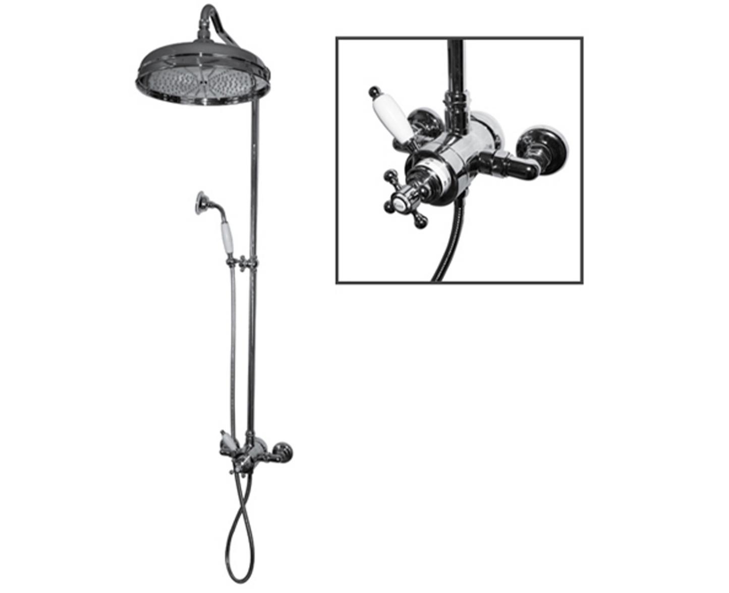 Balneo Toscia Vintage Style Thermostatic Concealed Shower Faucet with Wall Spray RDC115