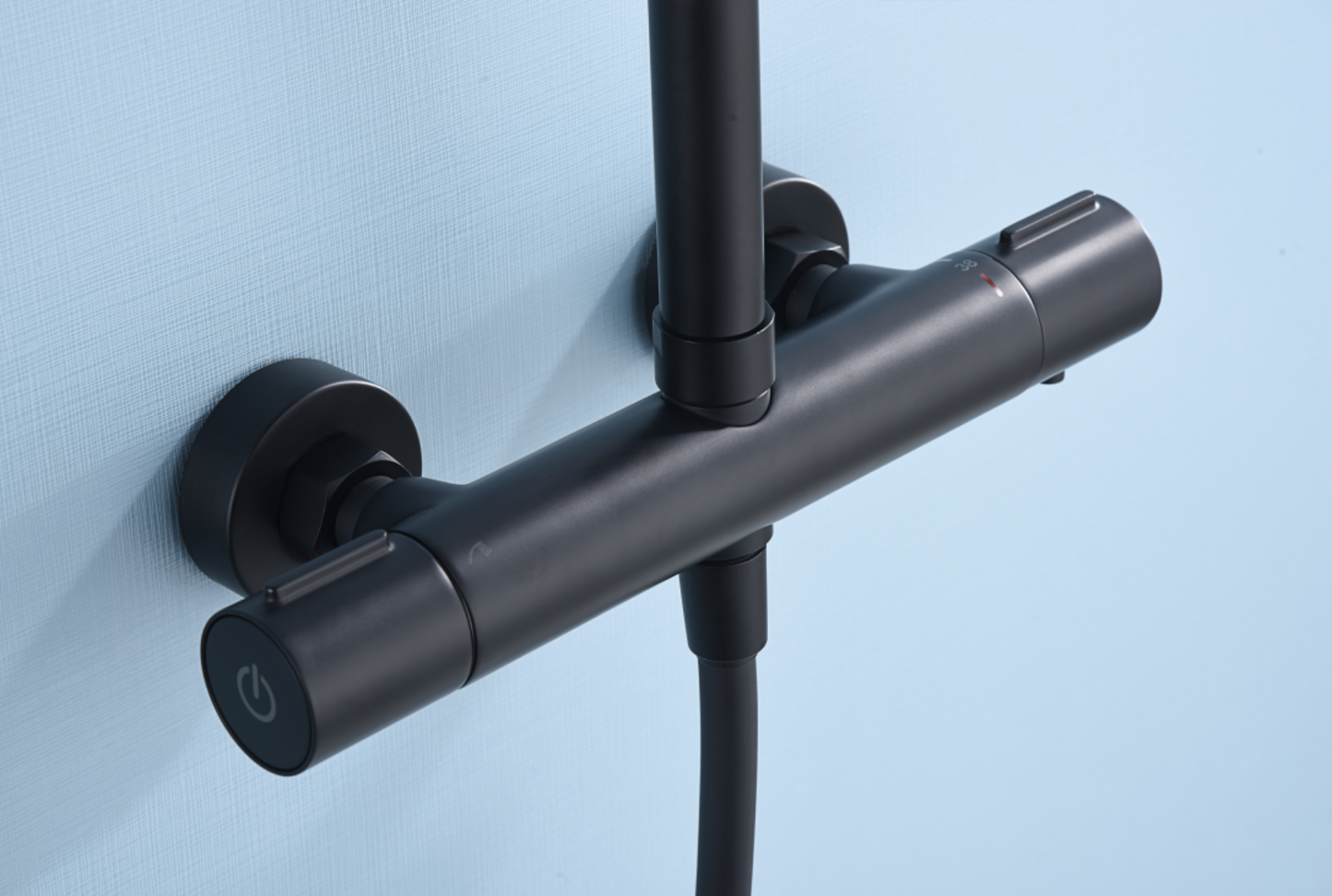 Imex Eco-Kent matt black thermostatic shower bar tap