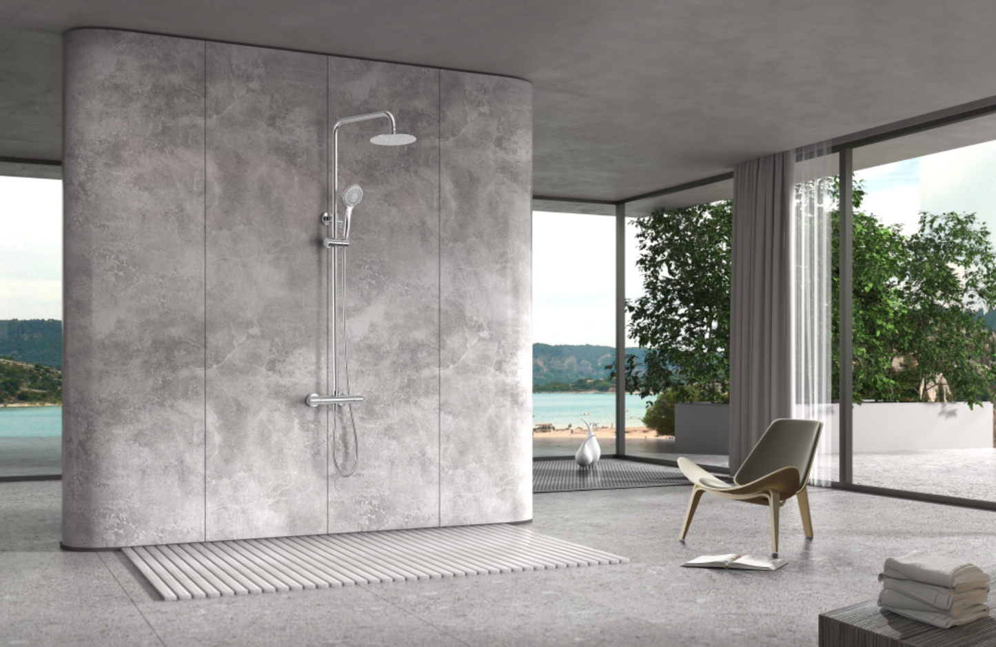 Robinets de douche thermostatiques chromés Eco-Kent par Imex