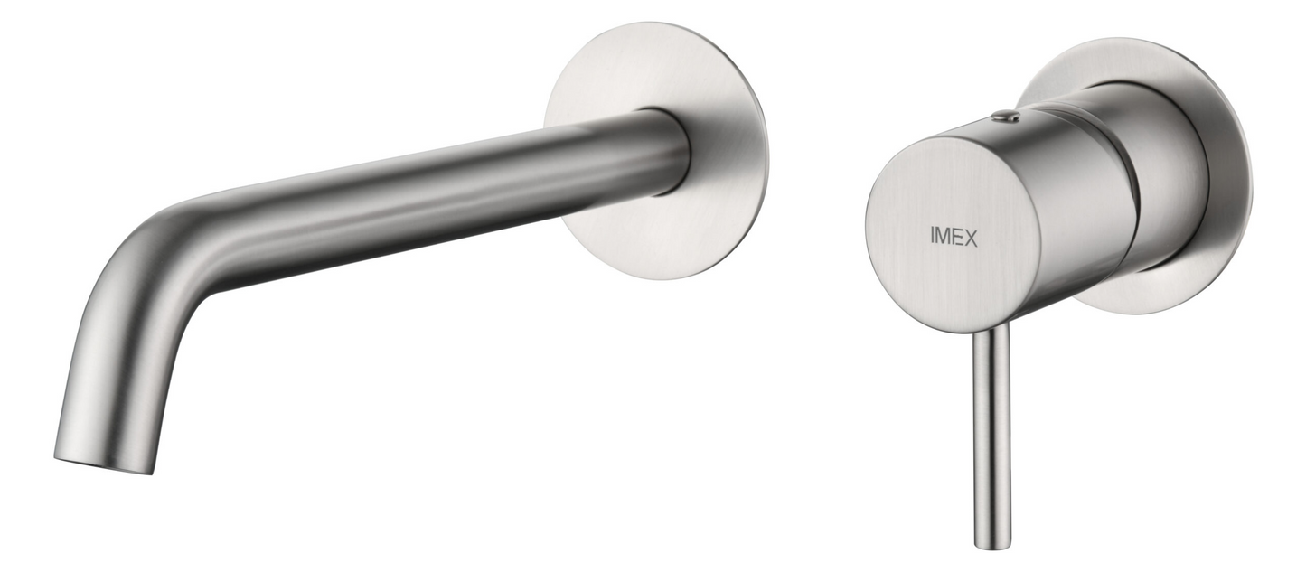 Imex Monza brushed nickel built-in washbasin mixer