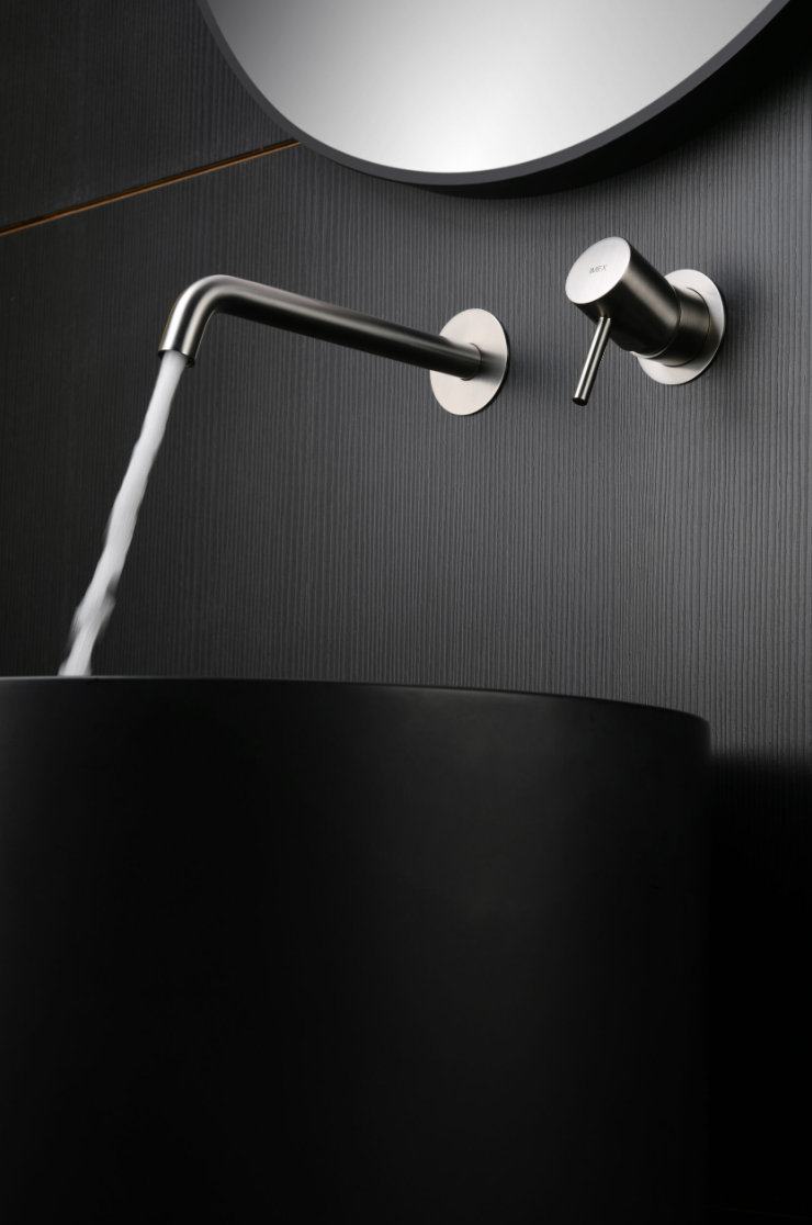 Imex Monza brushed nickel built-in washbasin mixer