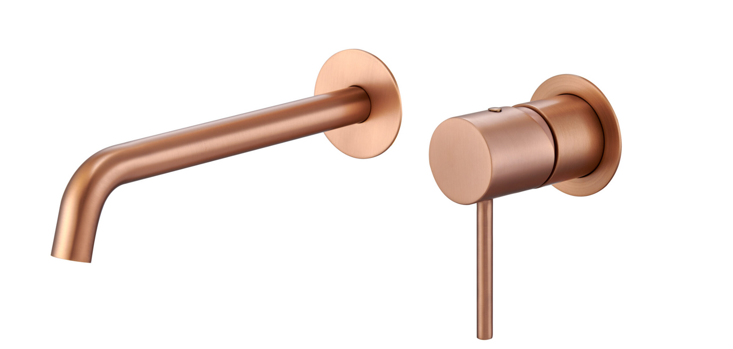 Imex Monza brushed rose gold built-in washbasin mixer