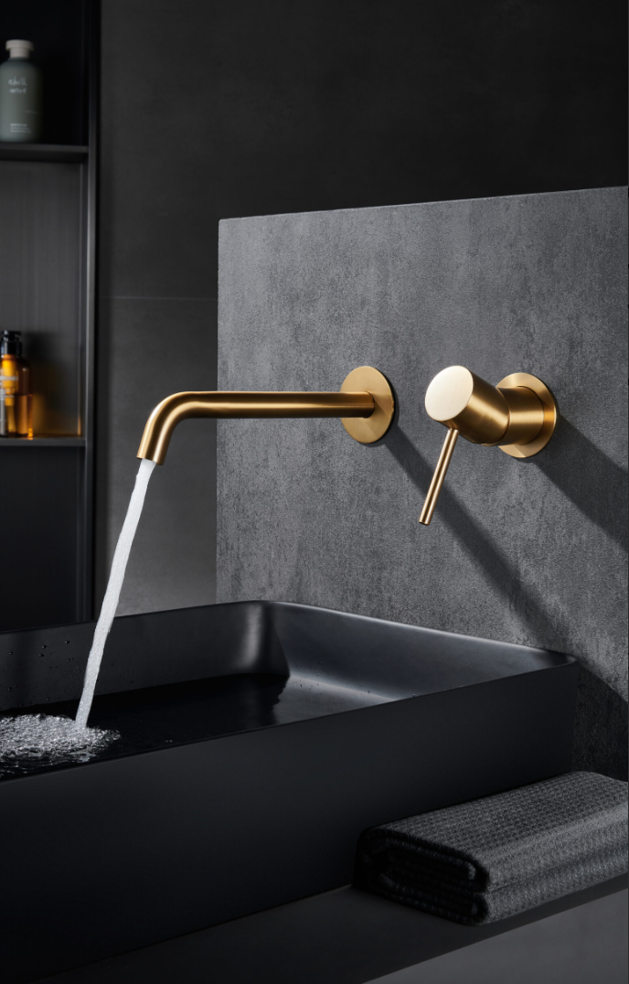 Imex Monza Brushed Gold Concealed Washbasin Faucet