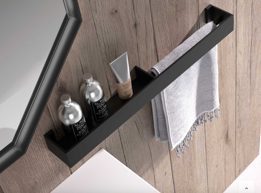 Shelf with towel bar by Maderó Atelier Industrial style