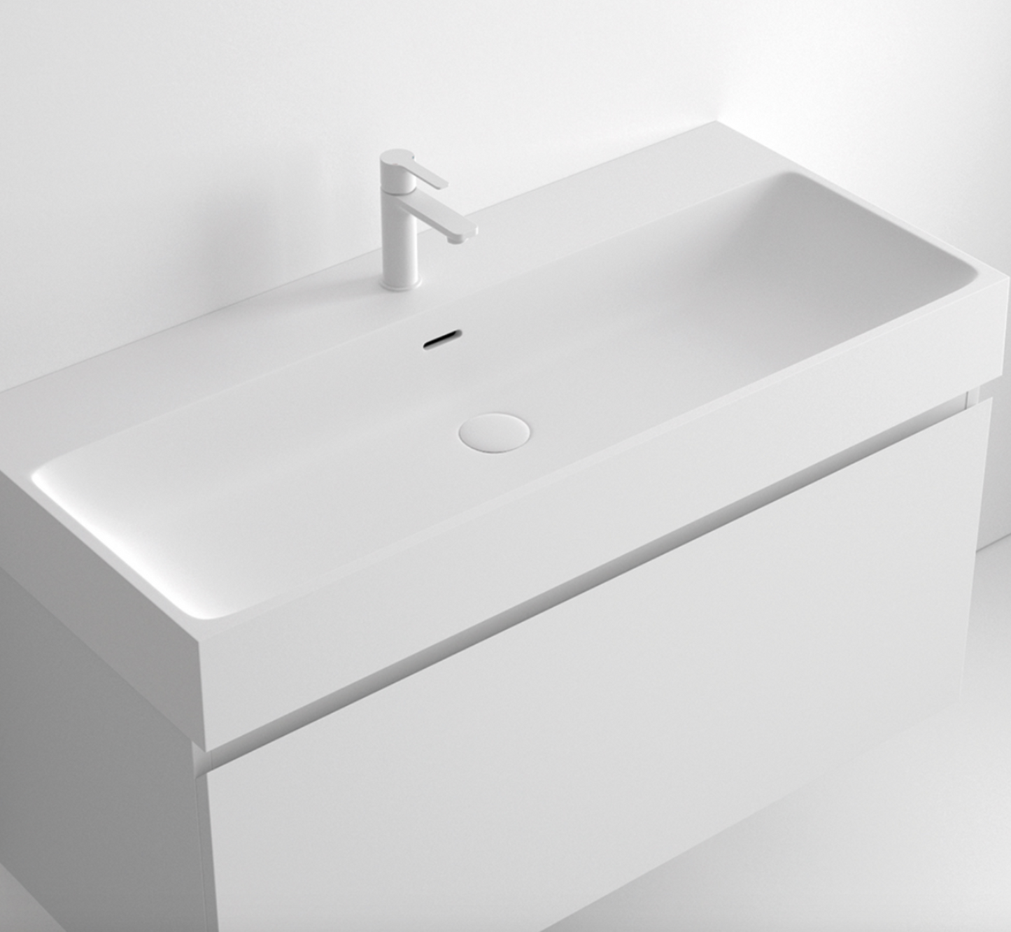 Countertop with skirting and integrated Compacloud sink by Maderó Atelier