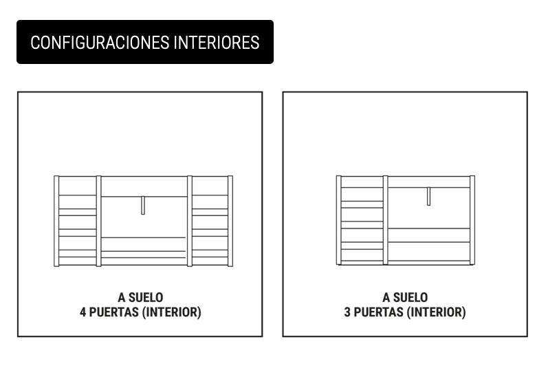 Mueble portalavabo a suelo 4 puertas Obi (salvadesagüe central) de Maderó Atelier