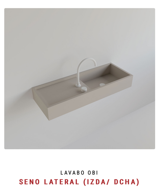 Encimera con lavabo Obi (desagüe lateral izqda/dcha) de Maderó Atelier