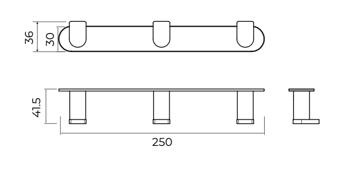 Percha triple serie Practic de Medimex