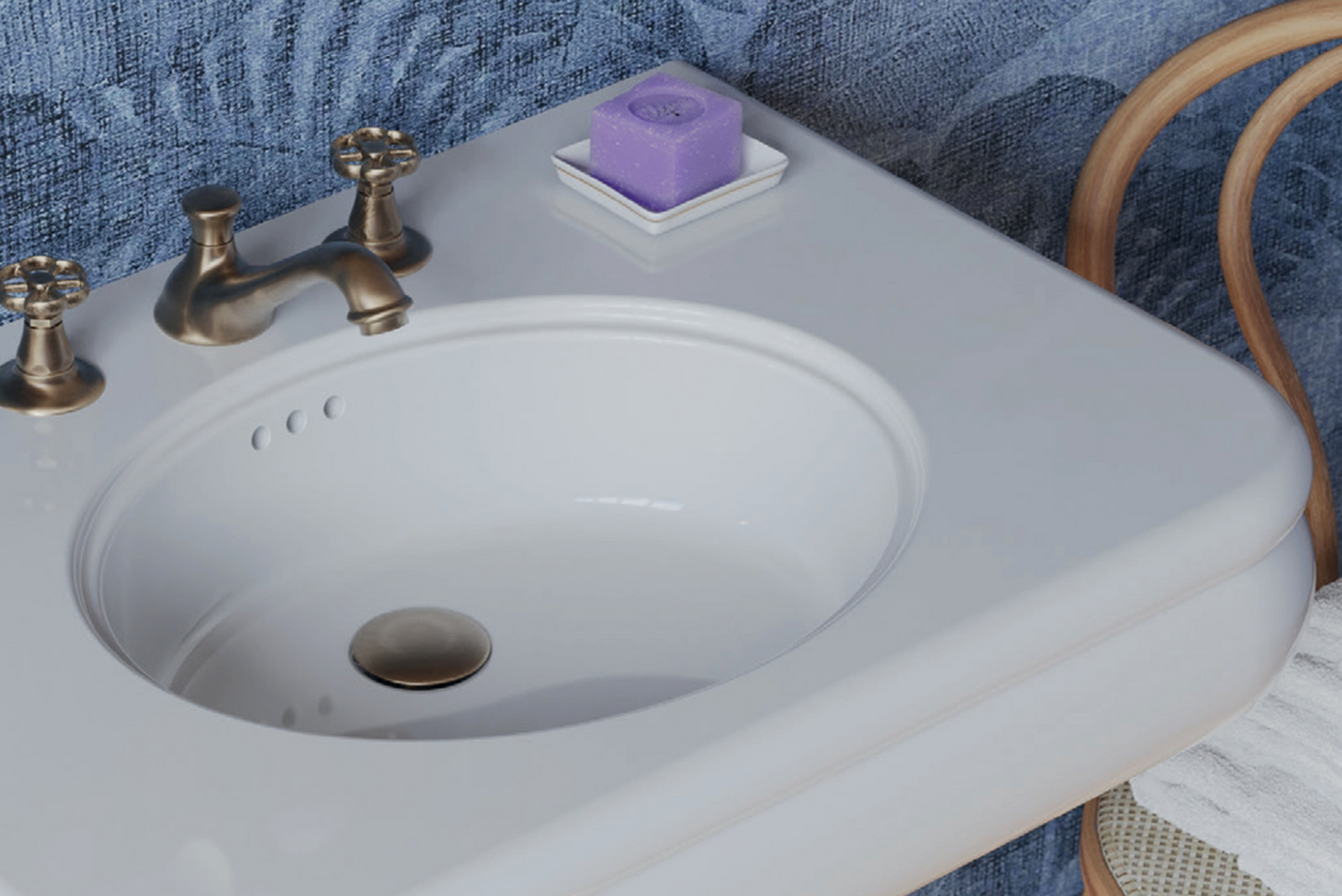 Lavabo cerámica mediano Romantica de Balneo Toscia estilo Vintage